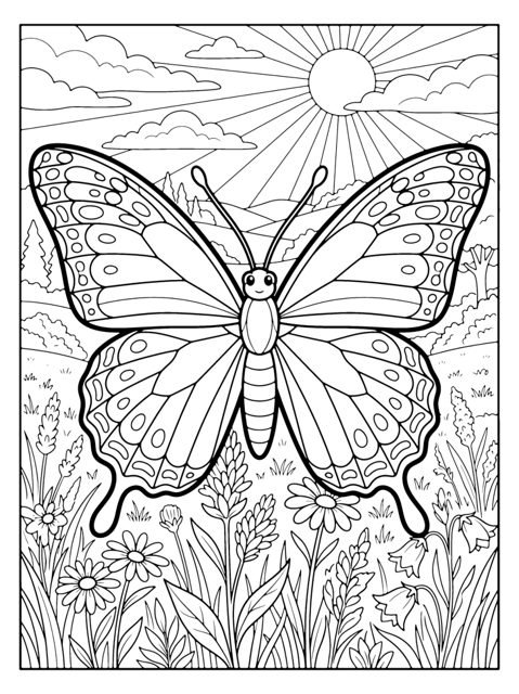 Ausmalbild: Schmetterling